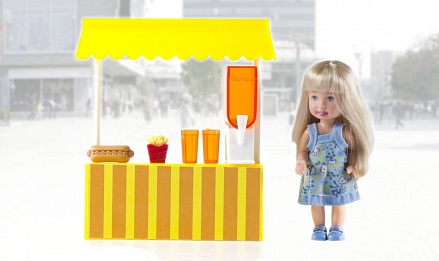 Игровой набор из серии Paula. На рынке – Кукла и ларёк с едой 